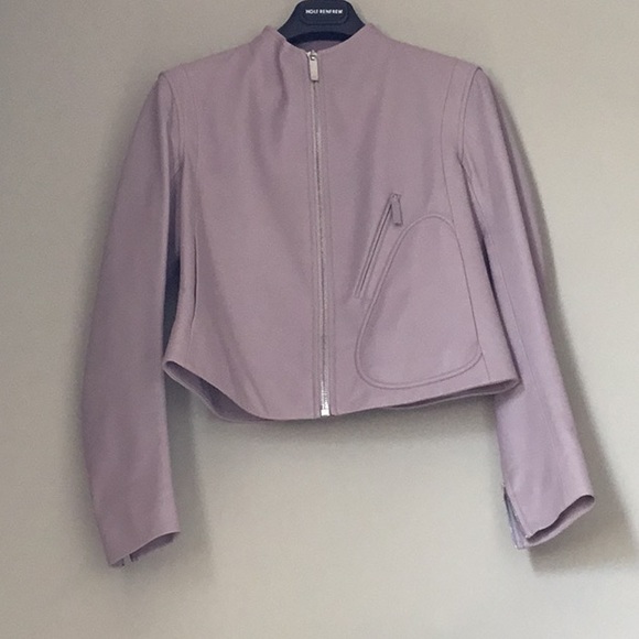 The Row Lilac Lambskin Leather Jacket Size 6 - Picture 2 of 7